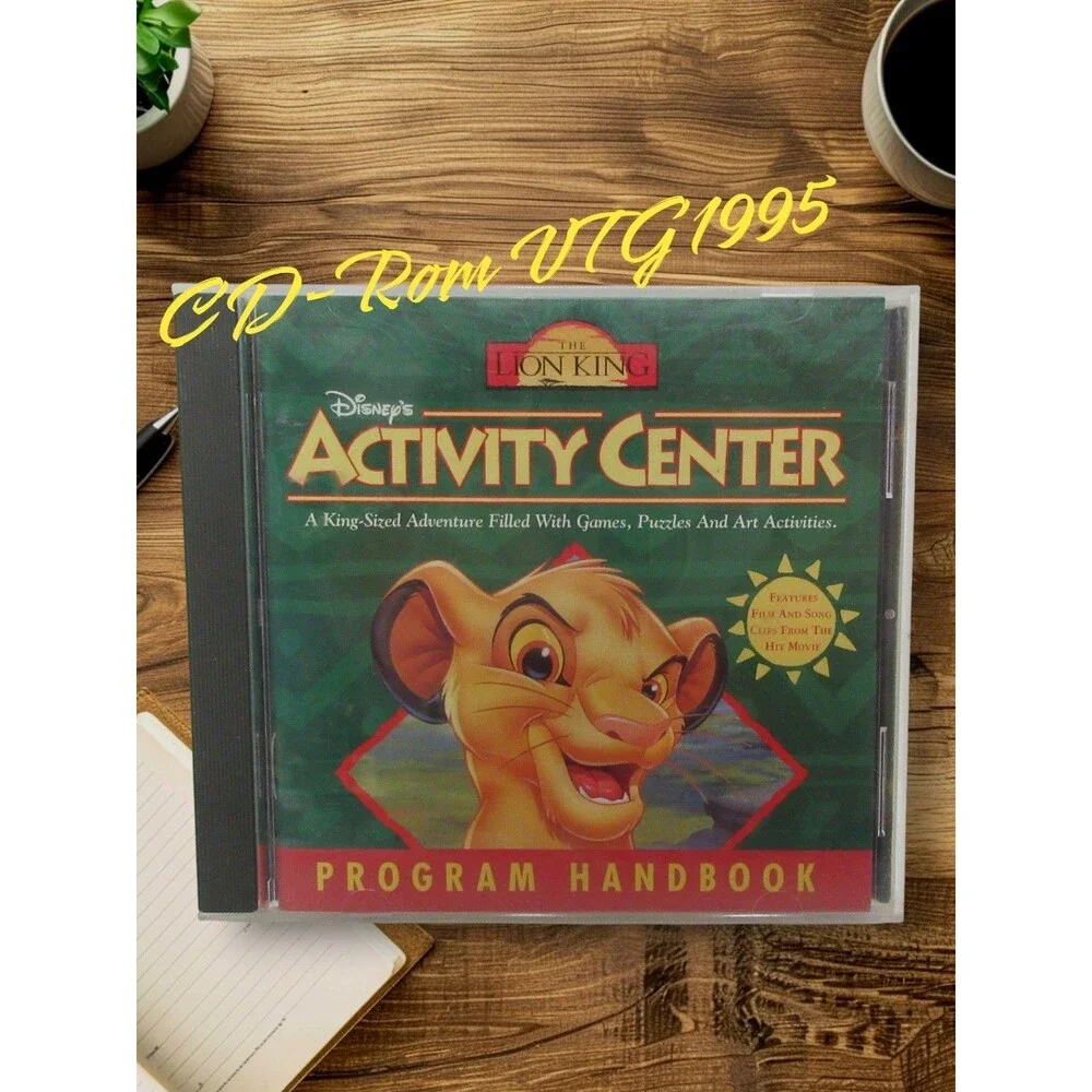 Disney Activity Center The Lion King PC-CD-Rom, 1995 W/Program Handbook Vintage